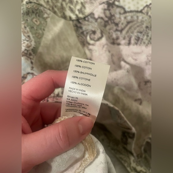 Free People Nadia Moto Jacket Pierced Mix Print Paisley Sage Pink Black - Picture 11 of 12